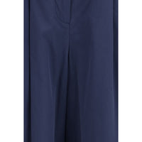 Max Mara Blue Cotton Casual Pants