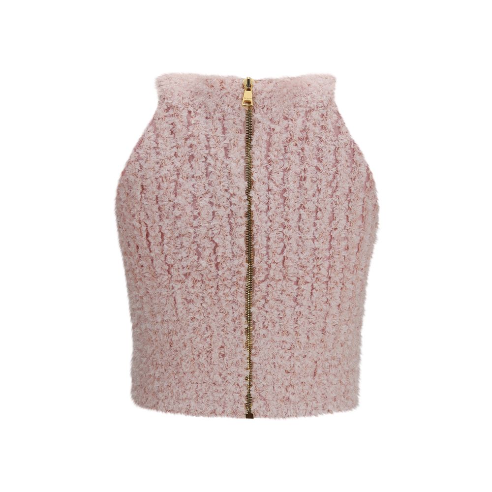 Balmain Multicolor Viscose Sleeveles T-Shirt