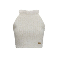 Balmain White Viscose Sleeveles T-Shirt