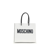 Moschino White Calf Leather Bos Taurus Handbag