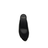 Balmain Black Calf Leather Bos Taurus Mules