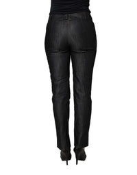 BENCIVENGA Black Cotton Mid Waist Skinny Denim Trouser Jeans