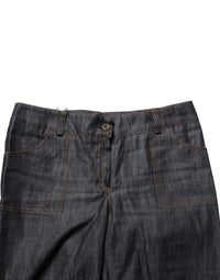 BENCIVENGA Black Cotton Mid Waist Skinny Denim Trouser Jeans