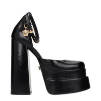 Versace Black Leather Platform Pumps