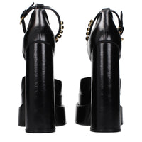 Versace Black Leather Platform Pumps