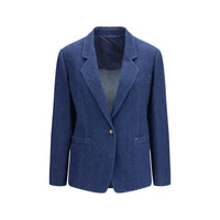 Giorgio Armani Blue Elastane Denim Jacket