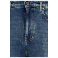 Balenciaga Blue Cotton High-Waisted Jean