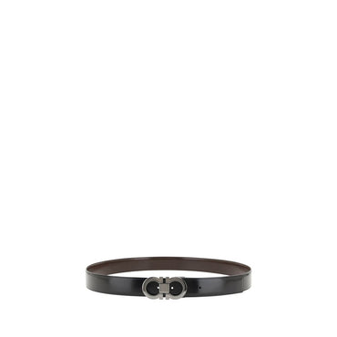 Ferragamo Black Calf Leather Bos Taurus Regular Belt