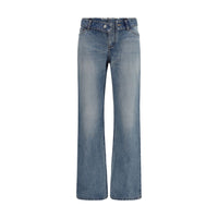 Alexander McQueen Blue Cotton Straight-Leg Jeans