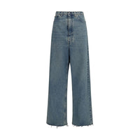 Maison Margiela Blue Cotton High-Waisted Jean
