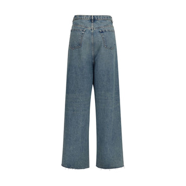 Maison Margiela Blue Cotton High-Waisted Jean