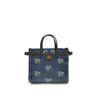Valentino Garavani Blue Cotton Shoulder Bag
