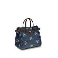 Valentino Garavani Blue Cotton Shoulder Bag