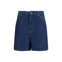 Marine Serre Blue Cotton Bermuda Shorts