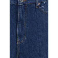 Marine Serre Blue Cotton Bermuda Shorts