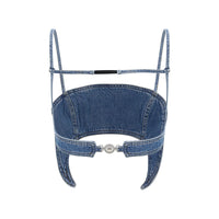 Marine Serre Blue Denim Shirt