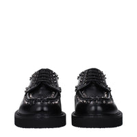 Valentino Garavani Black Leather Oxfords And Derbies