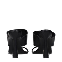 Versace Black Leather Stiletto Heel Sandals
