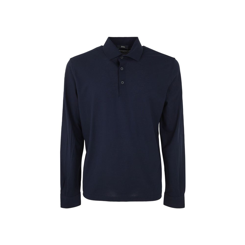 Herno Blue Cotton Polo Shirt