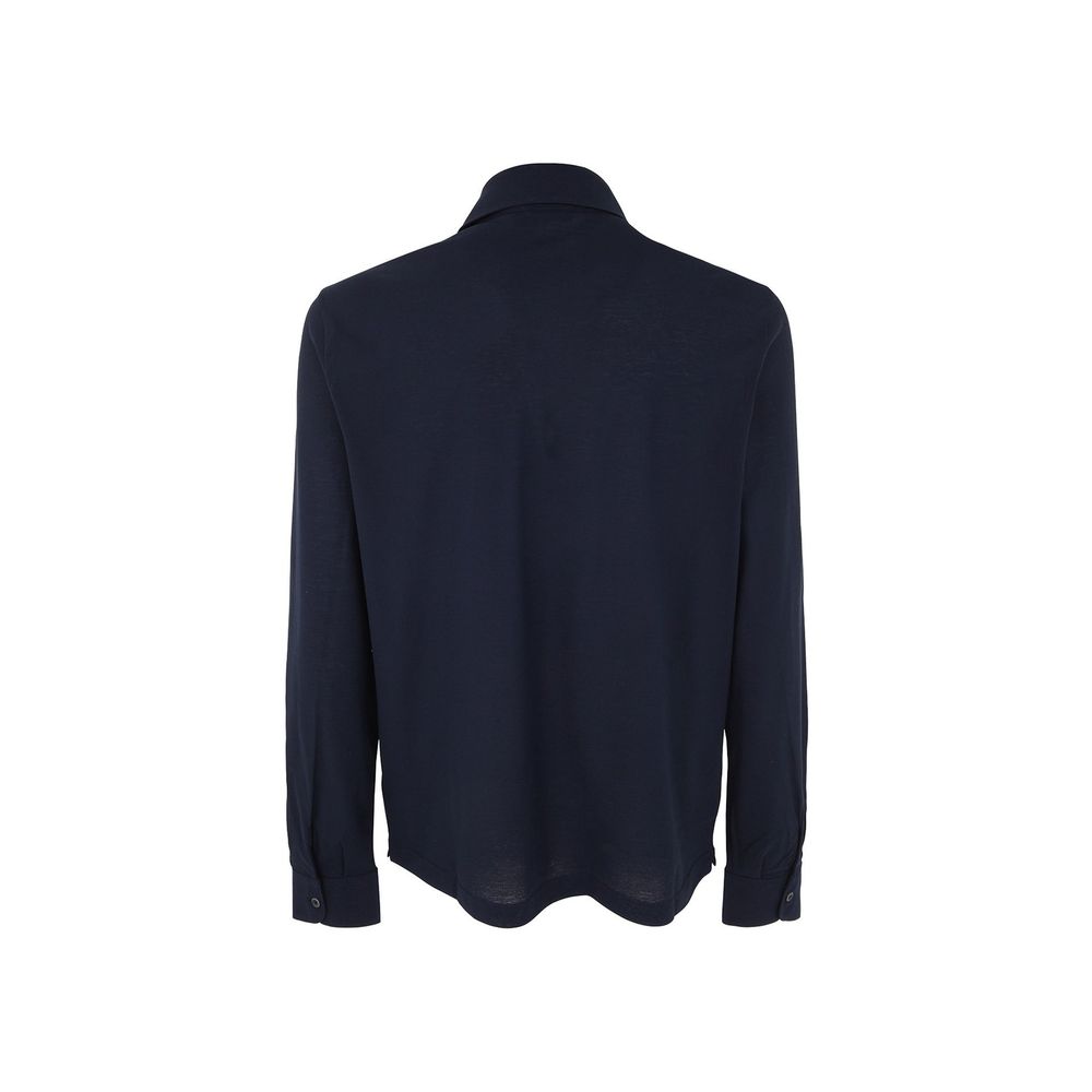 Herno Blue Cotton Polo Shirt