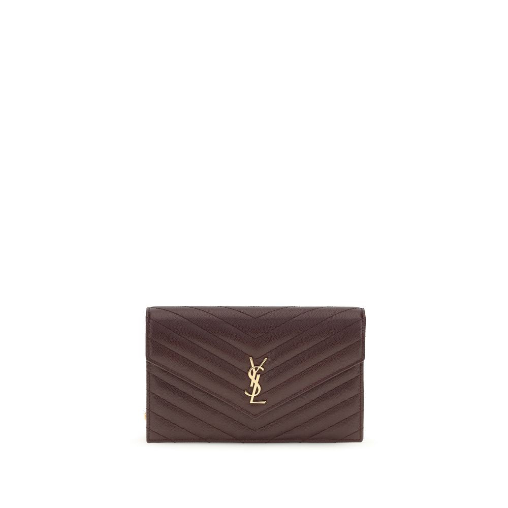 Saint Laurent Bordeaux Calf Leather Bos Taurus Wallet