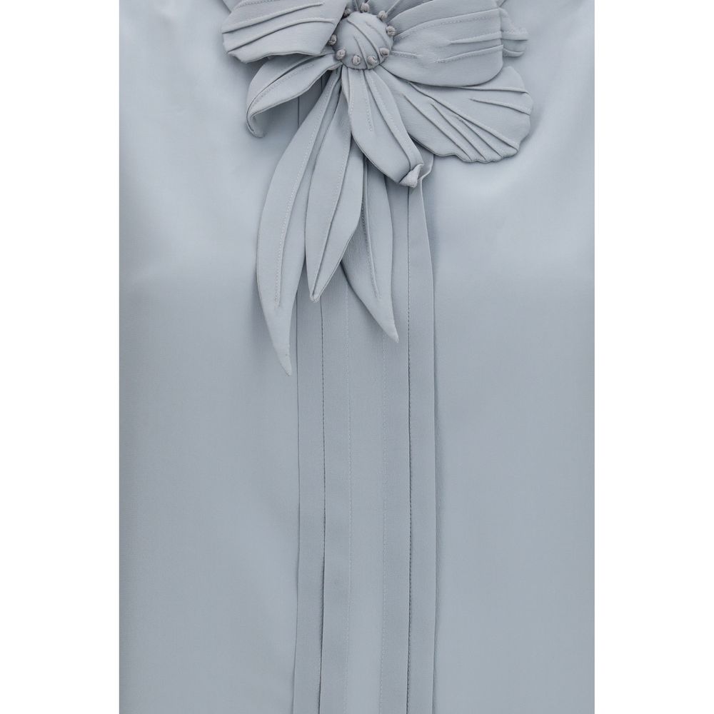 Valentino Blue Silk Blouse