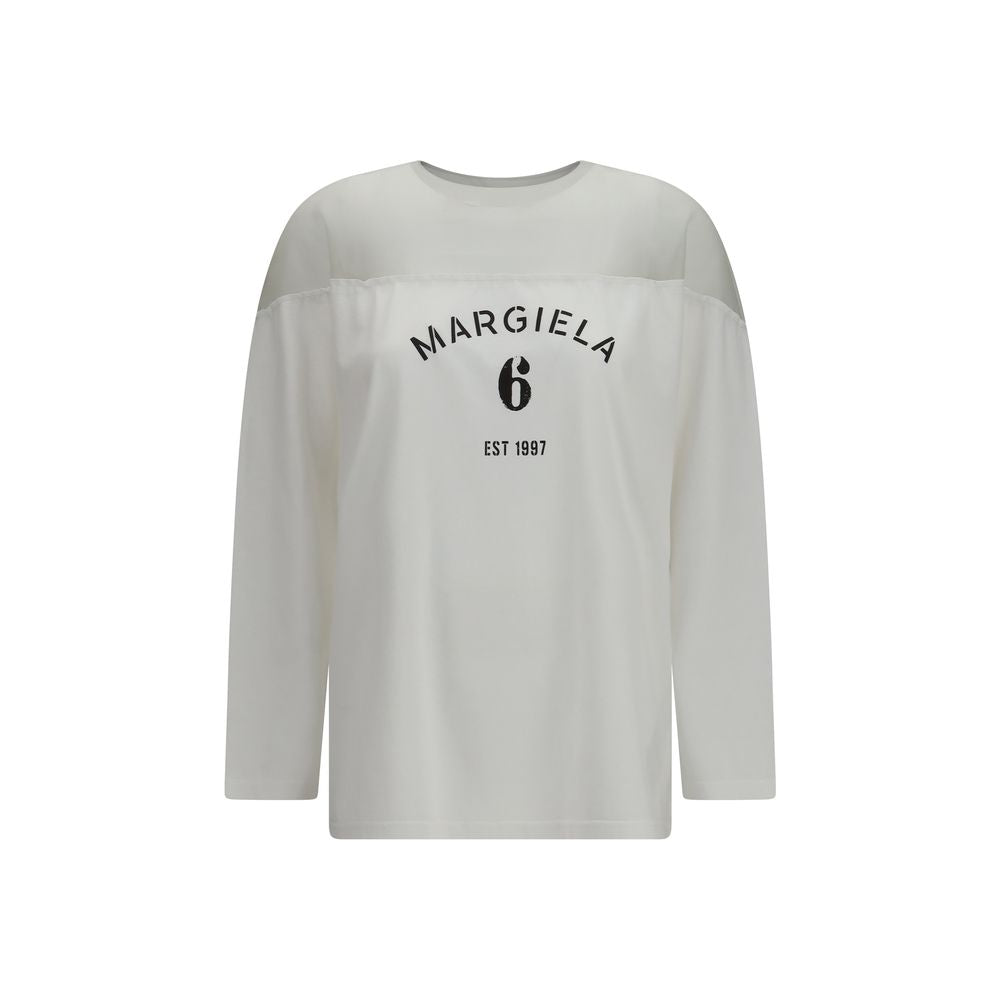 MM6 White Cotton Long Sleeve T-Shirt