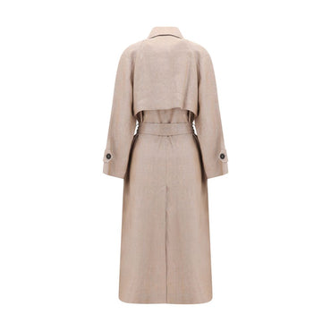 Brunello Cucinelli Multicolor Linen Trench Coat