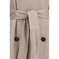 Brunello Cucinelli Multicolor Linen Trench Coat