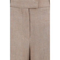 Brunello Cucinelli Beige Linen Casual Pants