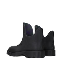 Burberry Black Cotton Ankle Boots