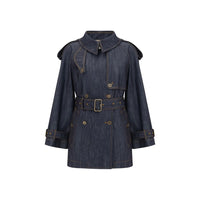 Burberry Blue Cotton Coat