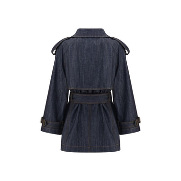 Burberry Blue Cotton Coat