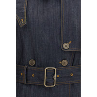 Burberry Blue Cotton Coat