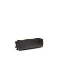 Khaite Black Calf Leather Bos Taurus Clutch Bag