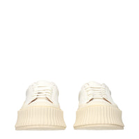 Jil Sander White Leather Platform Sneakers