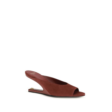 Balmain Bordeaux Calf Leather Bos Taurus Mules