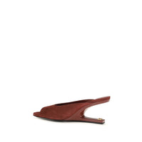 Balmain Bordeaux Calf Leather Bos Taurus Mules