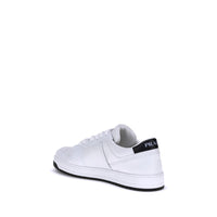 Prada White Calf Leather Bos Taurus Low Top Sneakers