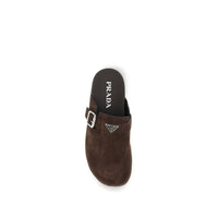Prada Brown Calf Leather Bos Taurus Mules