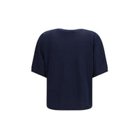 Brunello Cucinelli Blue Cashmere Sleeveles Sweater