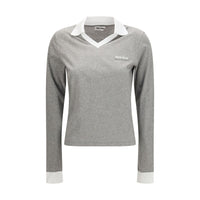 Miu Miu Gray Cotton Long Sleeve T-Shirt