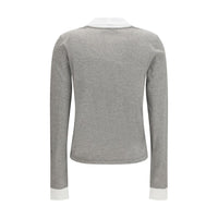 Miu Miu Gray Cotton Long Sleeve T-Shirt