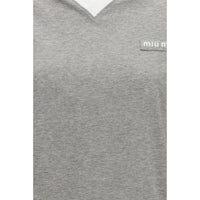 Miu Miu Gray Cotton Long Sleeve T-Shirt