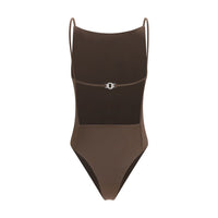 Jacquemus Brown Polyamide One-Piece Swimsuit
