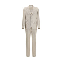 Brunello Cucinelli Beige Silk Two-Piece Suit