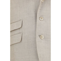 Brunello Cucinelli Beige Silk Two-Piece Suit