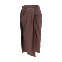 Jacquemus Brown Polyester Midi Skirt