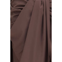 Jacquemus Brown Polyester Midi Skirt
