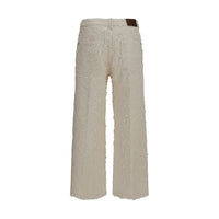 Brunello Cucinelli Beige Cotton Cropped Pants